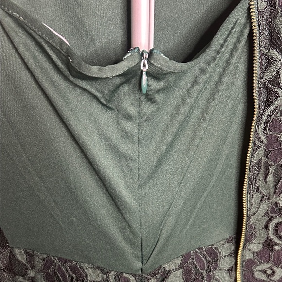 Calvin Klein Forest Green Lace Midi Dress with Slip - Picture 10 of 13